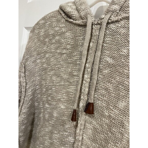 Leif Nelson Mens Knit Hoodie Beige XLarge Preppy City Boho Outdoor - Picture 12 of 12
